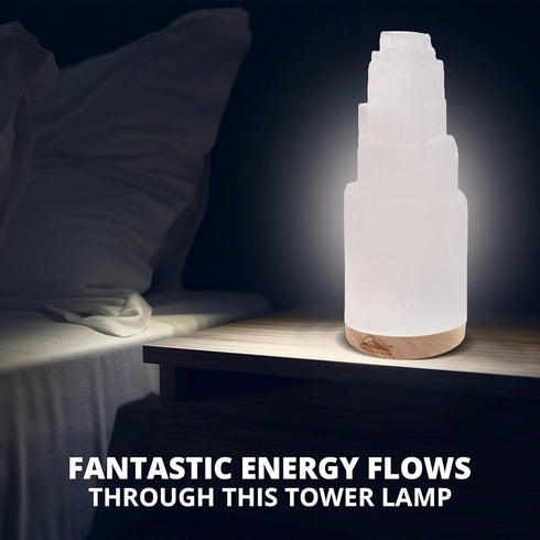 Selenite Crystal Lamp 20 cm| HIMALAYAN GLOW